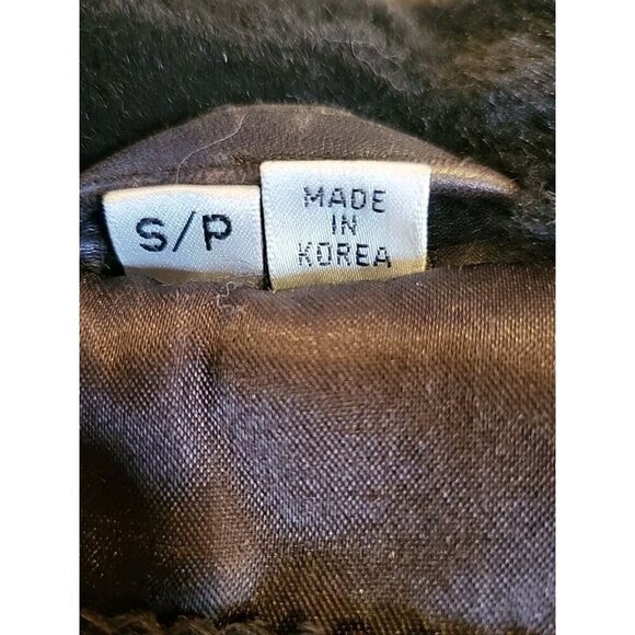 Andrew Marc Addition Women Brown Bomber Leather Jacket Faux Fur Collar Small VTG - Picture 11 of 16